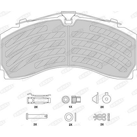 Set placute frana.frana disc Set placute frana KB numar WVA. 29246 29247 MERCEDES ACTROS MP2 - MP3 ACTROS MP4 - M MERCEDES-BENZ AROCS (963-2-A), 01.2013 - Beral BCV29246TK