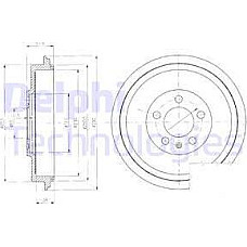 Tambur frana Spate se potriveste. SKODA OCTAVIA I OCTAVIA I-KOMBI ROOMSTER ROOMSTER PRAKTIK VW CADDY II CADDY III CADDY II-MINIV SKODA OCTAVIA I (1U5), Combi, 07.1998 - 12.2010 Delphi BF406