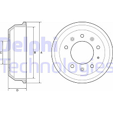 Tambur frana Spate se potriveste. LAND ROVER 110-127 90 I DEFENDER 2.2D-4.0 09.83-02.16 Delphi BF608