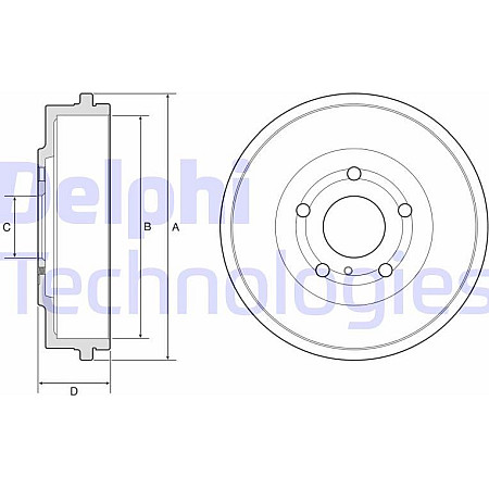 Tambur frana se potriveste. FORD PUMA 1.0-1.5D 09.19- FORD PUMA (J2K), 09.2019 - Delphi BF639