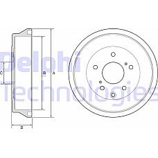 Tambur frana Spate se potriveste. NISSAN JUKE 1.2-1.5D-1.6 06.10-12.19 NISSAN JUKE (F15), Hatchback, 06.2010 - Delphi BF636