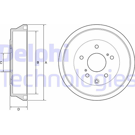 Tambur frana Spate se potriveste. NISSAN JUKE 1.2-1.5D-1.6 06.10-12.19 NISSAN JUKE (F15), Hatchback, 06.2010 - Delphi BF636