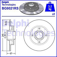 Disc frana Disc de frana cu rulment Spate Dreapta-Stanga diametru interior rulment 25mm se potriveste. CITROEN C3 II C3 PICASSO PEUGEOT 207 (WA_, WC_), Hatchback, 02.2006 - 12.2015 Delphi BG9021RS