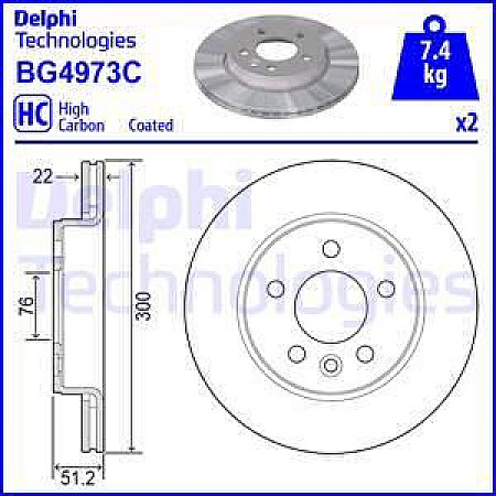 Disc frana Set discuri de frana 2 buc. Spate Dreapta-Stanga se potriveste. MAN TGE VW AMAROK CRAFTER GRAND CALIFORNIA CAMPER 2.0 VW CRAFTER (SYI, SYJ), Autobuz, 09.2016 - Delphi BG4973C