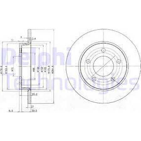 Disc frana Set discuri de frana 2 buc. Spate Dreapta-Stanga se potriveste. MAZDA 3 5 1.3-2.3 10.03-09.14 MAZDA 3 (BL), Sedan, 12.2008 - 12.2014 Delphi BG4025C