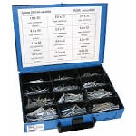 Stift de siguranta Zestaw zawleczek DIN94 ocynk 12 komorowy 1100 szt. od 16x32 do 5x50 DRESSELHAUS 4499/000/06 8549