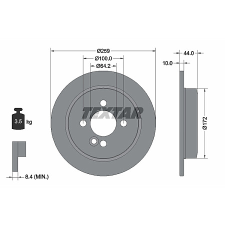 Disc frana Producator TEXTAR 92175003