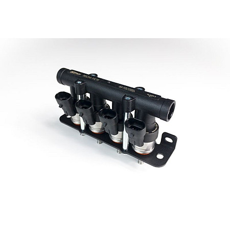 Rampa injector GPL LISTWA WTRYSKOWA GAZU FAZY LOTNEJ TECH-YETI  - 4 cyl. D6  do 60KM/cyl. rezystancja 19 czas otwarcia <2 ms czas zamkniecia <1 ms 45 bara. LPGTECH LPG 0H-WT-LP-0082