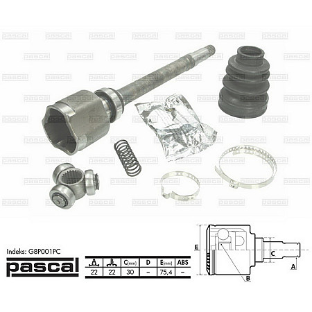 Set articulatie planetara PEUGEOT 206 hatchback 2A/C Producator PASCAL G8P001PC