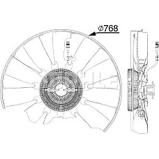 Ventilator. radiator Fan clutch with fan 768mm number of blades 11 number of pins 6 MAN TGA TGS I TGX I D2066LF01-D2676LF5 MAN TGA (H36), 03.2000 - MAHLE CFF 527 000P