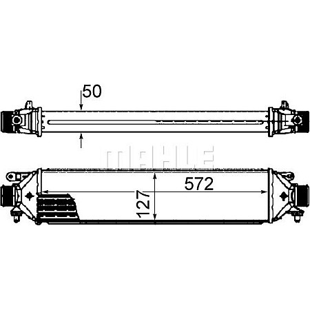 Intercooler, compresor FIAT DOBLO II (263_), Cadru de sprijin, 02.2010 - MAHLE CI 427 000S