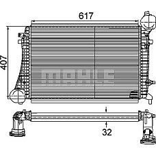 Intercooler. compresor Intercooler AUDI A3 SEAT ALTEA ALTEA XL LEON TOLEDO III SKODA OCTAVIA II SUPERB II VW CADDY III CAD VW EOS (1F7, 1F8), Sabrioleta, 03.2006 - 08.2015 MAHLE CI 167 000P