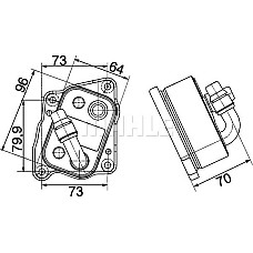 Radiator ulei. ulei motor Oil radiator BMW 1 E81 1 E82 1 E87 1 E88 3 E46 3 E90 3 E91 3 E92 3 E93 5 E60 5 E61 X1 E84 X3 E83 BMW 3 Touring IV (E46), Turism, 06.1999 - 07.2005 MAHLE CLC 107 000P