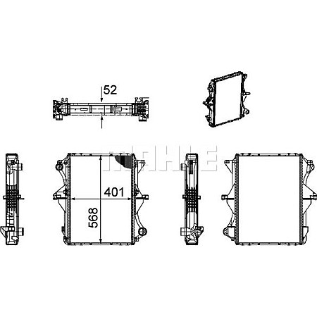 Radiator. racire motor Radiator motor fara cadru se potriveste. NISSAN ATLEON BD-30Ti 09.00- NISSAN ATLEON (TK0), 09.2000 - MAHLE CR 1169 000P