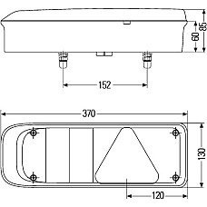 Stop spate Hella spate lampa de 24V P EasyConn reflectoare triunghi reflectorizant cu obrysowka cu becuri 7 poli priza centrala HELLA 2VP340 930-021