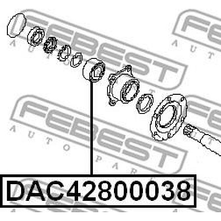 Rulment roata NISSAN TERRANO II (R20), Van, 06.1998 - 09.2007 Febest DAC42800038