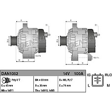 Alternator 14V 100A TOYOTA RAV 4 III 2.0 02.06-06.13 TOYOTA RAV 4 III (_A3_), Crossover, 06.2005 - 08.2014 Denso DAN1052