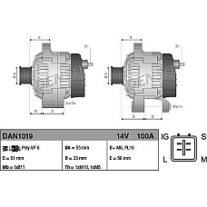 Alternator 14V 100A TOYOTA AURIS COROLLA YARIS 1.6-1.8 11.06-07.14 TOYOTA AURIS I (_E15_), Hatchback, 10.2006 - 09.2012 Denso DAN1019