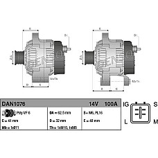 Alternator 14V 100A TOYOTA AURIS COROLLA 1.4D 06.04-07.14 TOYOTA AURIS I (_E15_), Hatchback, 10.2006 - 09.2012 Denso DAN1076