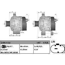 Alternator 14V 170A BMW 1 E82 1 E88 3 E91 3 E92 3 E93 3.0 06.06-12.13 BMW 3 Touring V (E91), Turism, 12.2004 - 12.2012 Denso DAN1133