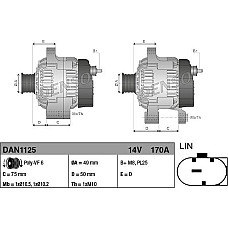 Alternator 14V 170A BMW 1 F20 1 F21 3 F30 F80 3 F31 1.6 07.11- BMW 3 Touring VI (F31), Turism, 07.2012 - 06.2019 Denso DAN1125