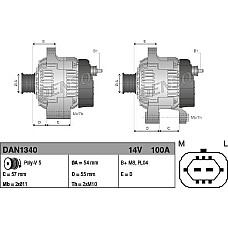 Alternator 14V 100A OPEL ASTRA H ASTRA H CLASSIC ASTRA H GTC COMBO TOUR COMBO-MINIVAN CORSA C CORSA D MERIVA A TI OPEL ASTRA H (A04), Hatchback, 01.2004 - 05.2014 Denso DAN1340