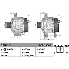 Alternator 14V 100A TOYOTA AVENSIS VERSO 1.6-1.8-2.0 11.08-10.18 TOYOTA AVENSIS III (_T27_), Sedan, 11.2008 - 10.2018 Denso DAN1318