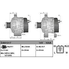 Alternator 14V 100A TOYOTA AVENSIS VERSO 2.0D-2.2D 11.08-10.18 TOYOTA AVENSIS III (_T27_), Sedan, 11.2008 - 10.2018 Denso DAN1317