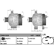 Alternator 14V 140A AUDI A1 A3 Q3 TT SEAT ALHAMBRA ALTEA ALTEA XL IBIZA IV IBIZA IV SC LEON TOLEDO IV SKODA FABIA VW SHARAN (7N1, 7N2), Dubita, 05.2010 - Denso DAN1328