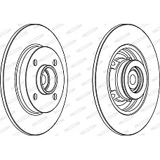 Disc frana Disc de frana cu rulment Spate Dreapta-Stanga cu inel ABS se potriveste. CITROEN C3 II C3 PICASSO C4 C4 I DS3 PEUGEOT PEUGEOT 307 (3A/C), Hatchback, 08.2000 - 12.2012 Ferodo DDF1561-1