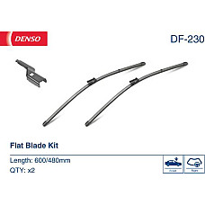 Lamela stergator Wiper blade jointless front with spoiler 2pcs DF 600-480mm SKODA YETI VW CADDY III CADDY III-MINIVAN EOS VW PASSAT (362), Sedan, 08.2010 - 12.2015 Denso DF-230