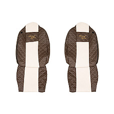 Husa scaun EN Covers under seats Elegance maro/sampanie material eco-piele / velours serie ELEGANCE tetiera integrata pentru pasageri tetiera soferului integrata RENAULT T F-CORE F-CORE FX11 BROWN/CHAMP