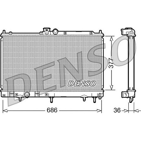 Radiator. racire motor Radiator motor se potriveste. MITSUBISHI LANCER VII 2.0 MITSUBISHI LANCER VII (CS_W, CT_W), Turism, 09.2003 - 12.2008 Denso DRM45026
