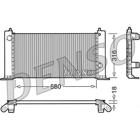 Radiator. racire motor Radiator motor Manual se potriveste. FIAT STILO 1.2-1.4-1.6 FIAT STILO Multi (192_), Wagon, 01.2003 - 08.2008 Denso DRM09120