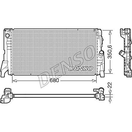 Radiator. racire motor Radiator motor se potriveste. MINI F55 1.2 MINI Cooper III (F55), Hatchback, 09.2013 - Denso DRM05118