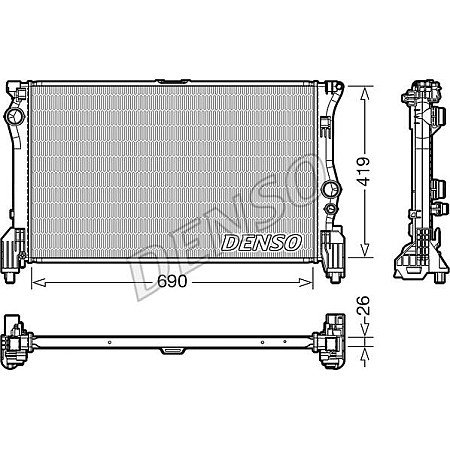 Radiator. racire motor Radiator motor se potriveste. MERCEDES V W447 VITO MIXTO DOUBLE CABIN VITO TOURER W447 VITO W447 2.2D MERCEDES-BENZ V-CLASS (W447), Dubita, 03.2014 - Denso DRM17112