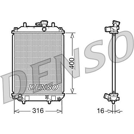 Radiator. racire motor Radiator motor se potriveste. DAIHATSU CUORE VI TREVIS 1.0 DAIHATSU CUORE VI (L251, L250_, L260_), Hatchback, 03.2003 - Denso DRM35001