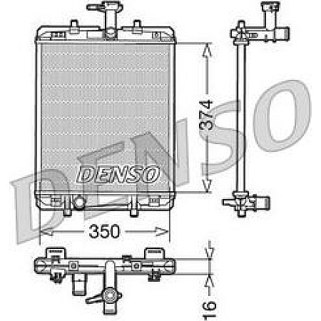 Radiator. racire motor Radiator motor se potriveste. CITROEN C1 C1 II PEUGEOT 107 108 TOYOTA AYGO 1.0 PEUGEOT 108, Hatchback, 05.2014 - Denso DRM21602