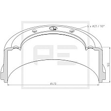 Tambur frana 410  MERCEDES PETERS 016.487-00