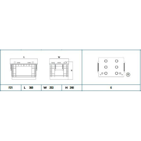 Acumulator Pornire Acumulator 12V 145Ah-1000A STARTPRO R Borna Standard 360x253x240 B00 - fara flansa de montare Pornire VOLVO B7 (R6), Autobuz, 01.1992 - Exide EG145A
