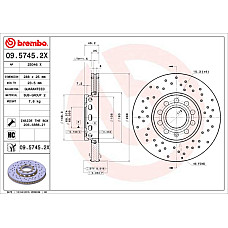 Disc frana Brake disc BREMBO Xtra 1pcs Drilled front  L/R outer diameter 288 mm thickness 25 mm AUDI 100 C4 A4 B5 A4 B6 A4 B7 A6 C4 A6 C5 SEAT EXEO EXEO ST 1.6-3.2 12.90-05.13 BREMBO 09.5745.2X