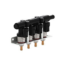 Rampa injector GPL LPG injection rail number of cylinders 4 pcs BARRACUDA <18V power stub-pipe diam. 12mm Super Seal socket ALEX LPG LPG ALX-BARRACUDA-4