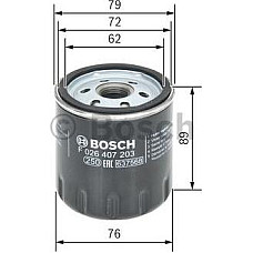Filtru ulei se potriveste. VOLVO C30 S40 II S60 II S80 II V50 V60 I V70 III XC60 I FORD B-MAX C-MAX C-MAX II ECOSPORT FIESTA V F FORD TRANSIT CONNECT V408 (PU2), Box/MPV, 02.2013 - BOSCH F 026 407 203