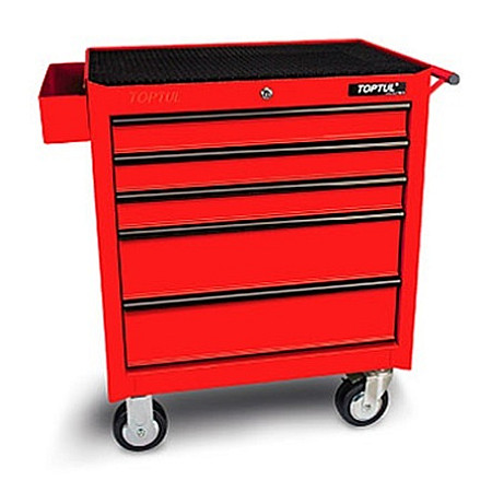Carucior cu scule PL Wozek narzedziowy numar sertare: 5 serie: GENERAL culoare: rosu latime: 687mm adancime: 459mm inaltime: 857/1015mm TOPTUL TCAA0502