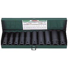 "Set scule Set tubulare impact Hexagonal dimensiune tubulara: 1/2"" 10 buc lung impachetare: in cutie metalica" HANS 84610M