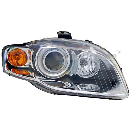 Far Lampa frontala Stanga D1S/P21W electric cu motor culoare insert: negru/cromat culoare semnalizator: portocaliu AUDI A4 B6 A4 B7 TYC TYC 20-11428-05-2
