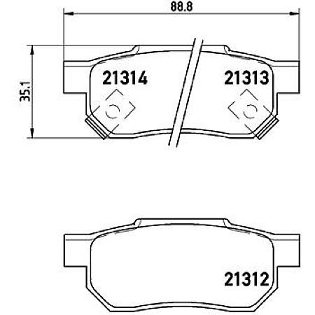 Set placute de frana Spate ACURA INTEGRA HONDA ACCORD III CIVIC IV CIVIC VI CONCERTO CRX II INTEGRA PRELUDE III MG MG ZR MG ZS ROVER 200 200 II 25 I 1.1-2.0D 01.85-10.05 BREMBO P 28 017