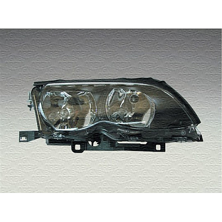 Far Lampa frontala Stanga halogen H7/H7 electric cu motor bec culoare insert: negru BMW 3 E46 -09.06 MAGNETI MARELLI 710301177201