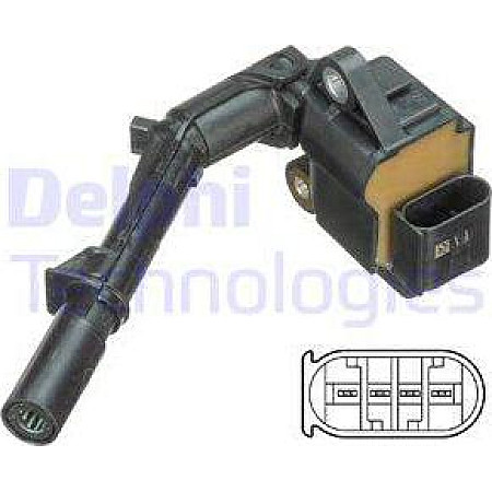 Bobina de inductie Bobina de aprindere se potriveste. MERCEDES A W176 B SPORTS TOURER W246 W242 C A205 C C204 C C205 C T-MODEL S MERCEDES-BENZ GLC (C253), Compartiment, 06.2016 - Delphi GN10690-12B1