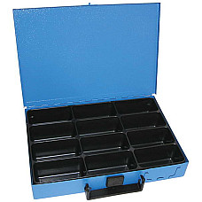 Piese standartizate si rafturi pentru piese Walizko-szuflada 12 komorowa metalowa niebieska DRESSELHAUS 4499/000/06 8582